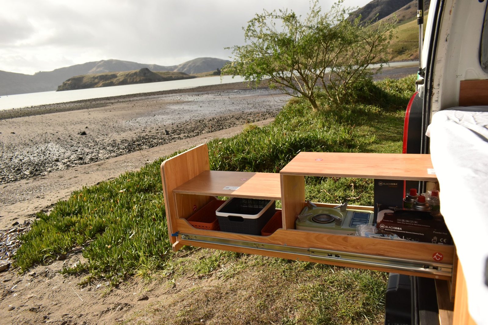 Aoraki campervan cooking area