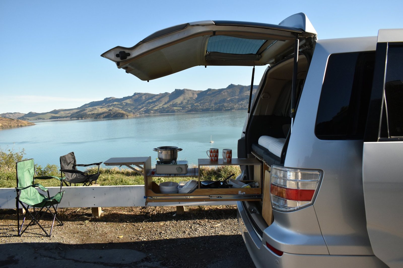 Koru campervan cooking
